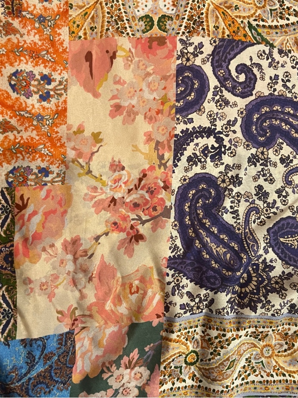 😮ZIMMERMANN Flowy 100% Silk “Devi” Pants - Patchwork Print - Size 1 - Picture 10 of 10